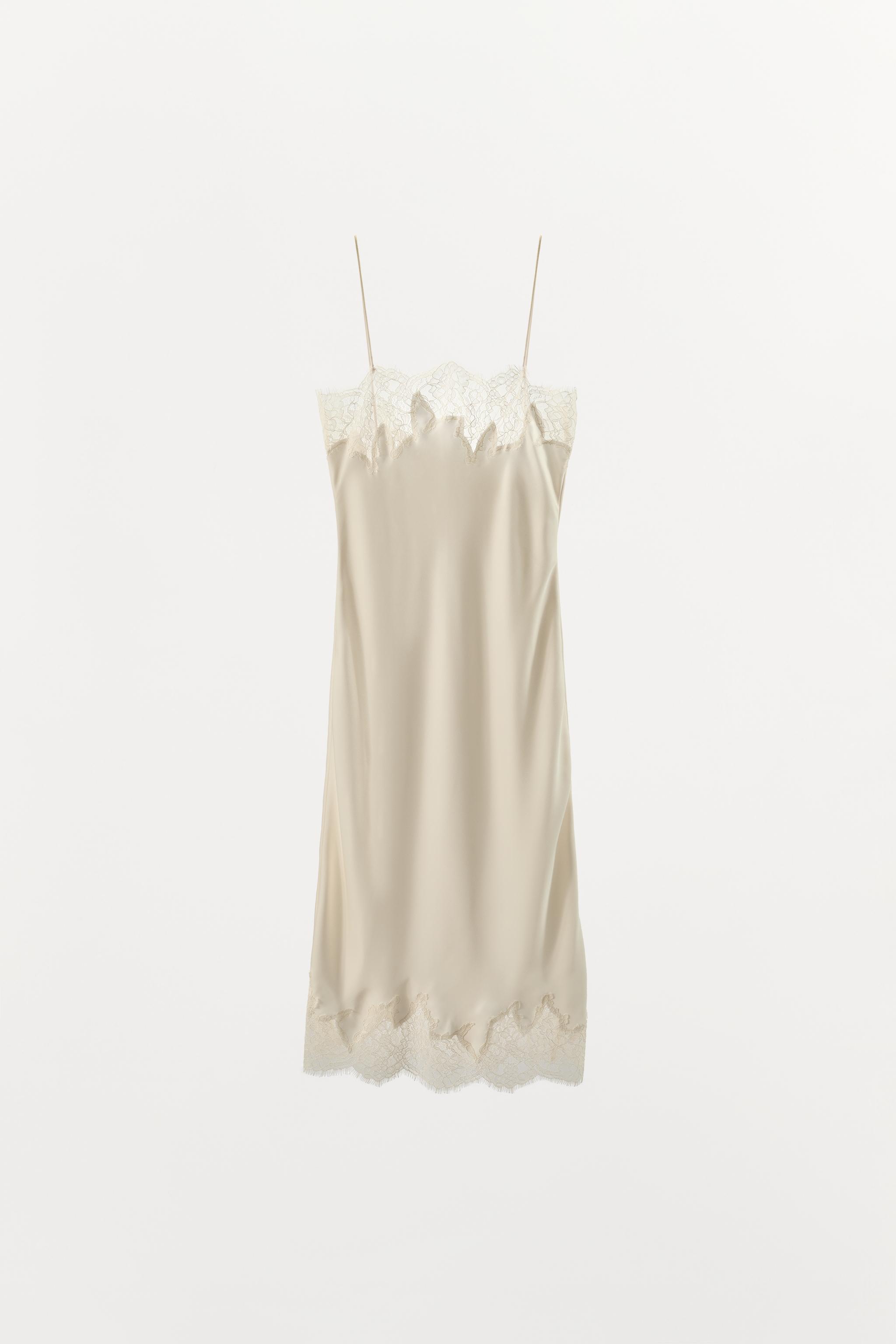 LACE LINGERIE STYLE MIDI DRESS